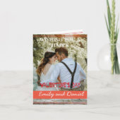 水彩クマ写真バレンタインデーパーソナライズされた ノートカード (正面)