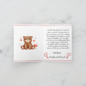 水彩クマ写真バレンタインデーパーソナライズされた ノートカード (内部)