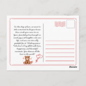 水彩クマ写真バレンタインデーパーソナライズされた ポストカード (裏面)