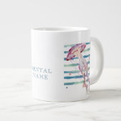 水彩クラゲのバケーションレンタル ジャンボコーヒーマグカップ (正面右)