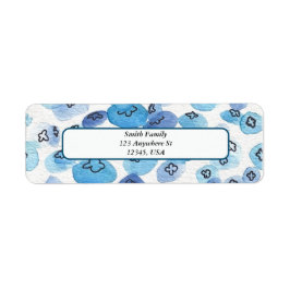 水彩クラゲ差出人住所ラベル ラベル