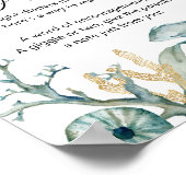 水彩クラゲ晩夜おむつサイン ポスター (角)