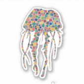 水彩クラゲ シール (正面)