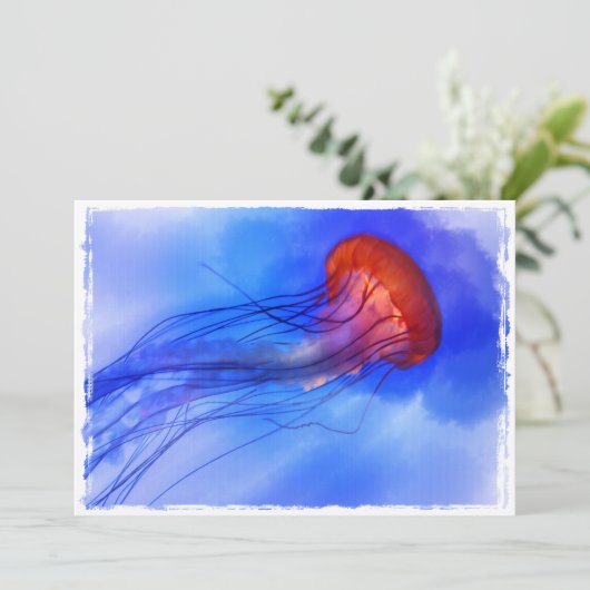 水彩クラゲ 招待状 (スタンド正面)