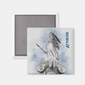 水彩クラシックギリシャ像アテナ マグネット (正面/裏面)