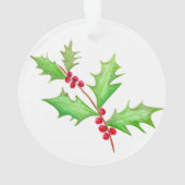 水彩クラシッククリスマスホリー オーナメント (裏面)