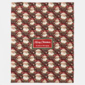 水彩クラシックサンタクロース フリースブランケット (正面)