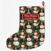 水彩クラシックストッキングパーソナライズされた ラージクリスマスストッキング (裏面)