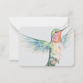 水彩クラシックハミングバードメモリアル ノートカード (裏面)