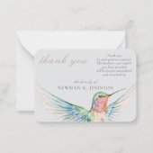 水彩クラシックハミングバードメモリアル ノートカード (正面)