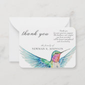 水彩クラシックハミングバードメモリアル ノートカード (正面)