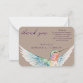 水彩クラシックハミングバードメモリアル ノートカード (正面)