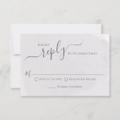 水彩クラシック薄紫ラベンダー 出欠カード (正面)