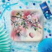 水彩クラボルハート木 ペーパープレート (パーティー)