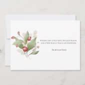 水彩クランベリービジネスクリスマスカード (裏面)