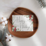 水彩クランベリービジネスクリスマスカード<br><div class="desc">クランベリーホリデーカード。メッセージを背面に追加する。</div>