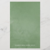 水彩クリスタルグリーンのブライダルビンゴ (裏面)