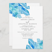 水彩クリスタル ボホ モダン ウェディング 招待状 (正面/裏面)