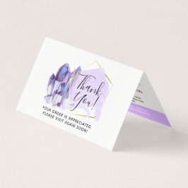 水彩クリスタル&金ゴールドボホサンキューカード