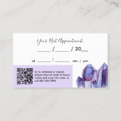 水彩クリスタル&金ゴールドミニマリストアポイントメント 名刺 (裏面)