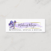 水彩クリスタル&金ゴールドミニマリストソーシャルメディア スキニー名刺 (正面)