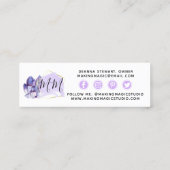 水彩クリスタル&金ゴールドミニマリストソーシャルメディア スキニー名刺 (裏面)