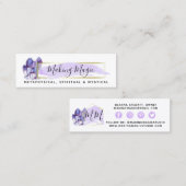 水彩クリスタル&金ゴールドミニマリストソーシャルメディア スキニー名刺 (正面/裏面)