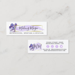 水彩クリスタル&金ゴールドミニマリストソーシャルメディア スキニー名刺