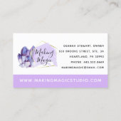 水彩クリスタル&金ゴールドミニマリストソーシャルメディア 名刺 (裏面)