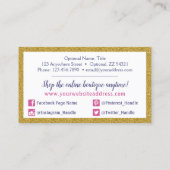 水彩クリスタル&金ゴールドムーンソーシャルネットワーク 名刺 (裏面)