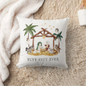 水彩クリスチャンクリスマス出生 クッション (ブランケット)