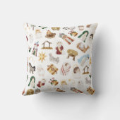 水彩クリスチャンクリスマス出生 クッション (裏面)