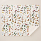 水彩クリスチャンクリスマス出生 シェルパブランケット (正面(横))