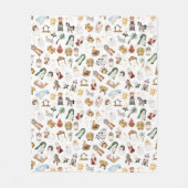 水彩クリスチャンクリスマス出生 フリースブランケット (正面)