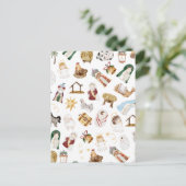 水彩クリスチャンクリスマス出生 ポストカード (スタンド正面)