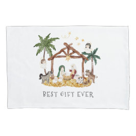 水彩クリスチャンクリスマス出生 枕カバー