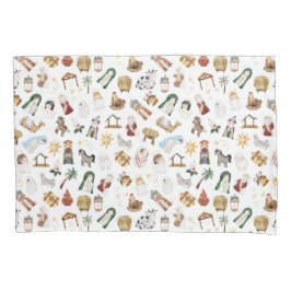 水彩クリスチャンクリスマス出生 枕カバー