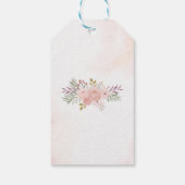 水彩クリスチャン赤面ピンク結婚フローラ ギフトタグ (裏面)