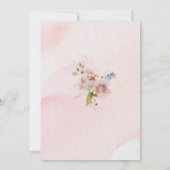水彩クリストピンクの花ブライダルシャワー 招待状 (裏面)