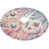 水彩クリスマお洒落ス ブラッシュドポリエステルツリースカート (アングル)