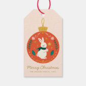 水彩クリスマスうさぎギフトタグ | ホリデー ギフトタグ (裏面)