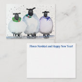 水彩クリスマスと新年のノテカード ノートカード (正面/裏面)