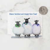 水彩クリスマスと新年のノテカード ノートカード (正面/裏面インサイチュ)