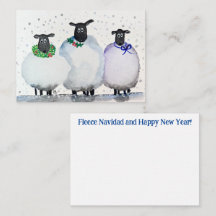 水彩クリスマスと新年のノテカード