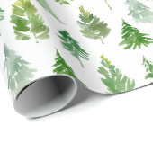 水彩クリスマスの松の木 ラッピングペーパー (ロールコーナー)