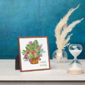 水彩クリスマスの植物学的な花束 フォトプラーク (インサイチュ)