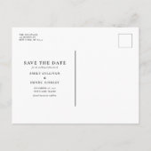 水彩クリスマスの葉の写真日付を保存 案内ポストカード (裏面)