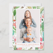 水彩クリスマスの葉の植物モダン学 シーズンカード (正面)