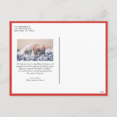 水彩クリスマスの葉フレームホリデーフォト シーズンポストカード (裏面)