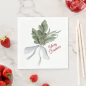 水彩クリスマスの葉 スタンダードランチョンナプキン (インサイチュ)